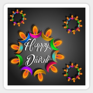 Diwali greeting with a message Happy Diwali Sticker